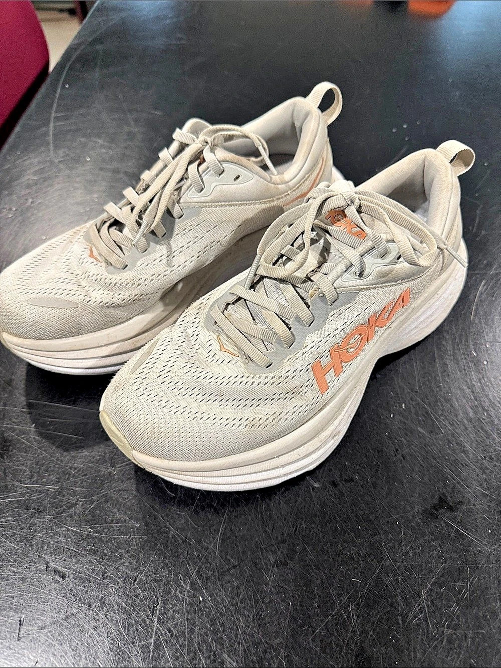 HOKA Bondi 8 Women's Athletic Shoes in Gray